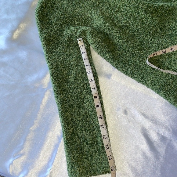 Josephine Chaus Green Wool Blend Slubbed Knit Sweater Textured Boucle Marled - Picture 8 of 10